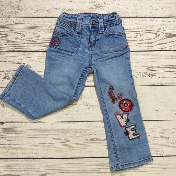 Sonoma Lightwash Love Embroidered Jeans Size 4T - Picture 1 of 10